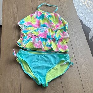 Wonder Nation Tie-Dye Ruffle Bikini Set